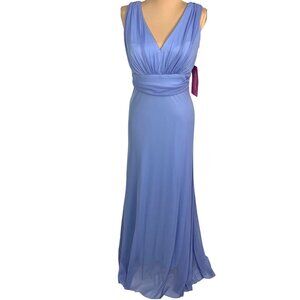 Tawny PromGirl Blue Maxi Dress Gown L Lace Detail Racerback Design Prom Wedding